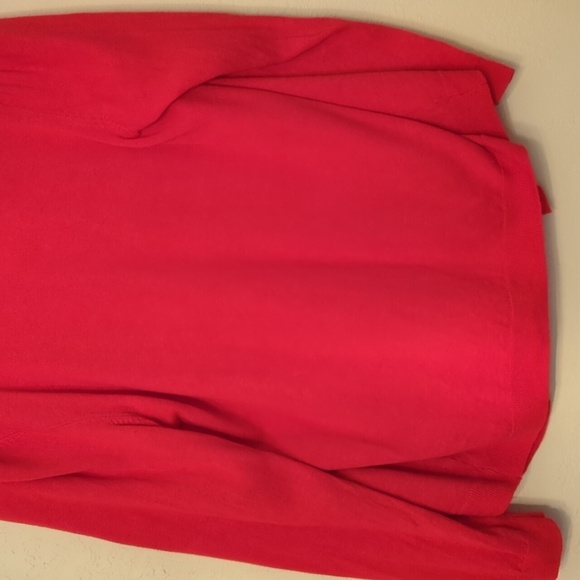 Talbots Red Open Linen Mix Ted Cardigan XL Office Career Casual Wear Minimalist - Picture 6 of 7